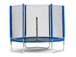 Батут DFC Trampoline Fitness с сеткой 14ft (синяя)
