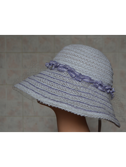 Шляпа белая с вуалью женская модная из коллекции летних шляп с вуалью 2017