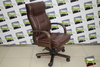 Кресло руководителя Лорд 1Д Н5 КЛ2002 кожа/кож.зам (коричневый)