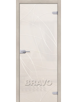 Аврора Белое Сатинато - стеклянная межкомнатная дверь