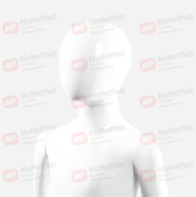 C117B Манекен детский пластиковый черный глянцевый 117 см на металлической подставке