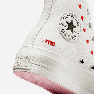 Кеды Converse Chuck 70 Love Me на платформе белые