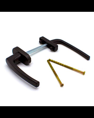 0011-Ручка двухсторонняя металлическая (узкая/широкая), коричневая RAL8019