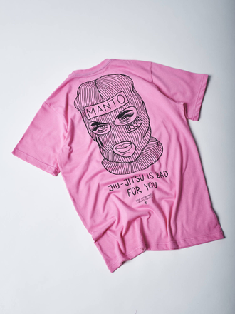 Футболка Manto x KTOF t-shirt Balaclava Pink розовая фото спины