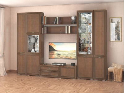 Шкаф с полками и витриной Ливорно ЛШ-6