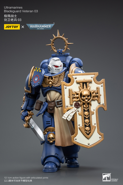 Примарис ветеран Ультрамаринов (Warhammer 40k) - КОЛЛЕКЦИОННАЯ ФИГУРКА 1/18 Ultramarines Bladeguard Veteran 03 (JT2344) - JOYTOY