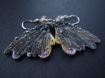 Фэнтези серьги "Крылышки Дымчатой Феи"