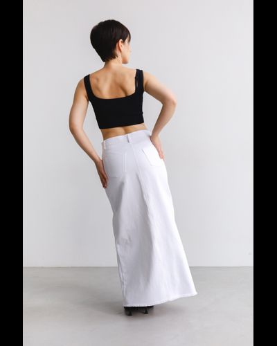 Юбка-макси из белой джинсы