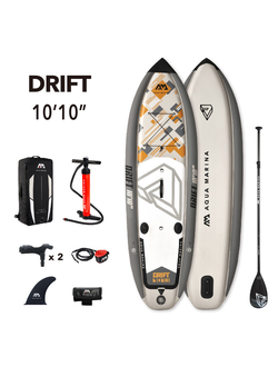 SUP-доска надувная с веслом для рыбалки Aqua Marina Drift 10'10"