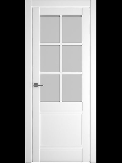 Межкомнатная дверь Киото белый винил со стеклом