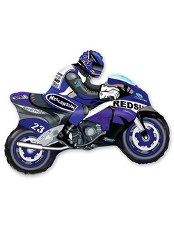 Мотоциклист синий 69х79см