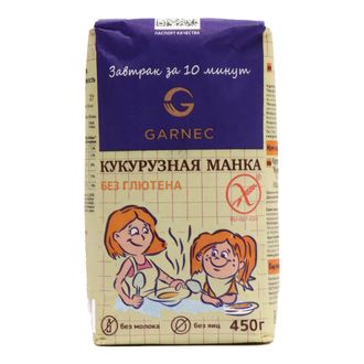 Крупка "Кукурузная манка", без глютена, 450г (Гарнец)