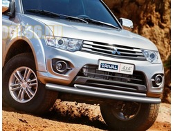 Защита переднего бампера d76/d42 на Mitsubishi L-200 ( Митсубиши Л-200)