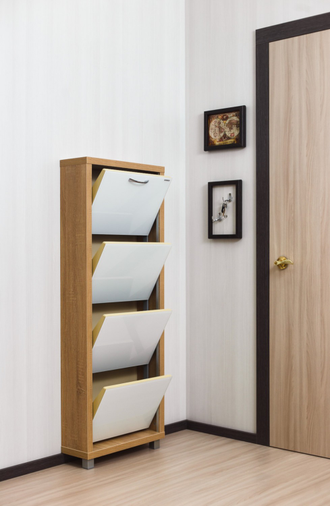 Обувница Айрон-4 (фасад стекло Белое)