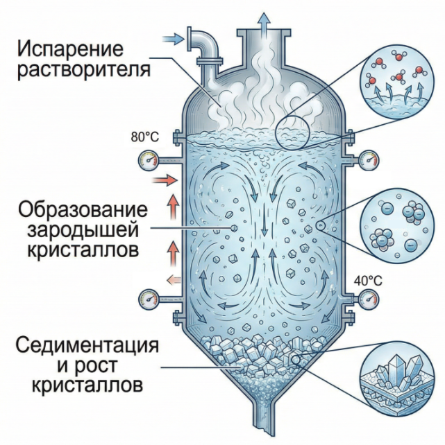 Визуализация процесса кристаллизации в выпарных установках