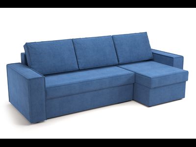 ПРАГА угловой диван ULTRA MIDNIGHT темно-синий (Софт)