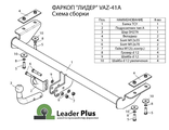 ТСУ Leader Plus для Lada Vesta, Vesta SW (седан, универсал) (2015-2023), T-VAZ-41A