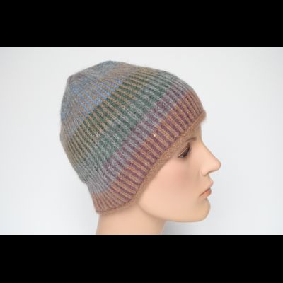 Разноцветная коричневая шапка в полоску Vizio Италия 6520 С