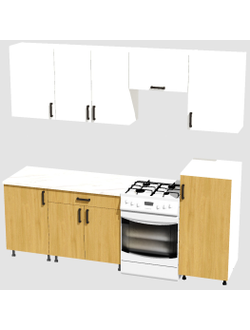 Кухня Эконом 1,8 метра с полуколонкой (1300х500) Цвет: Белый/Дуб Сонома