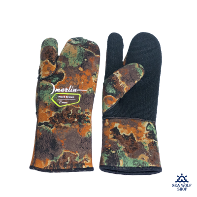 Рукавицы неопреновые 7мм Marlin NORD camo 3х-палые ОП р.M