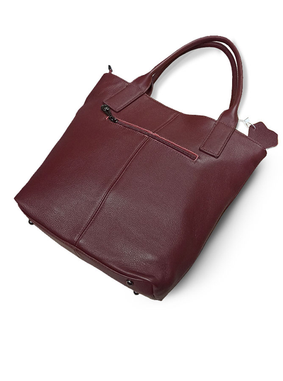 (АРТИКУЛ: 10033/0/82) СУМКА ЖЕНСКАЯ БОЛЬШАЯ, НАТУРАЛЬНАЯ КОЖА, БОРДОВАЯ, С КОШЕЛЬКОМ, РУЧКИ ЧЕРЕЗ ПЛЕЧО