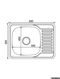 Нержавеющая кухонная мойка врезная MIXLINE 50х65 0,8мм левая правая выпуск 3 1/2 с сифоном глубина 18см