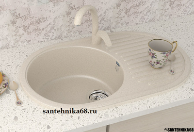 Мойка из искусственного камня Ulgran U-107 (730х455 мм)