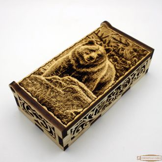 Шкатулка из кедра «Медведь» Новосибирск