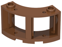 Window 3 x 3 x 2 Round Corner, Reddish Brown (73878 / 6343651)