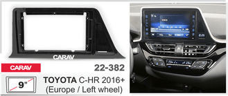 Переходная рамка CARAV 22-382 TOYOTA	C-HR 2016+ (Europe / Left wheel)