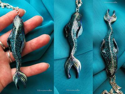 Самая Древняя Рыба. Подвеска из полимерной глины в виде доистоического волшебного существа со дна Великого Океана