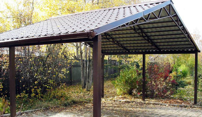 НАВЕС ДВУХСКАТНЫЙ МЕТАЛЛИЧЕСКИЙ