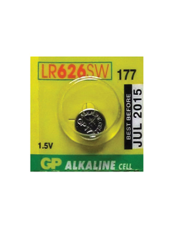 Батарейка GP Alkaline 177 (G4, LR626), алкалиновая, 1 шт., в блистере (отрывной блок), 4891199026690