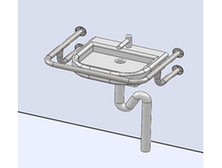 Поручень для раковины с 4-мя креплениями в стену