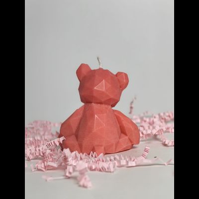 Свеча "Мишка геометрия" пастель