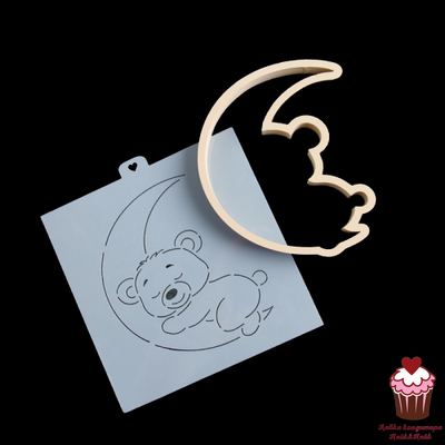 Трафарет+форма «Медведь на луне»