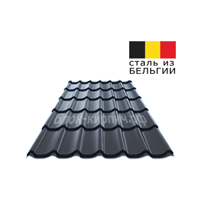 Металлочерепица Classic 0.5мм Quarzit lite RAL 7024 графитовый серый Grand Line