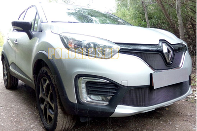 Защита радиатора Renault Kaptur 2016- black верх