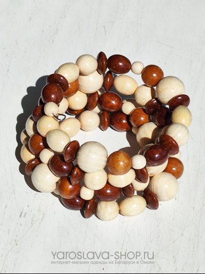 М-156. Браслет спираль из разных пород дерева .