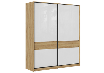 Бостон Шкаф-купе ШК-005 МДФ Дуб крафт золотой/Белый глянец