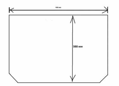 Внутреннее стекло двери духовки для плиты Gorenje 563768 (563767) 470х388мм