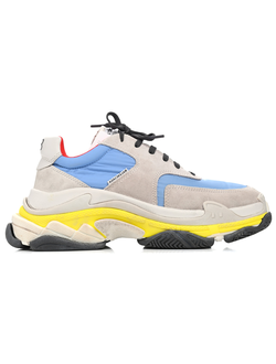 Кроссовки Balenciaga Triple S Nylon Suede Greu Blue