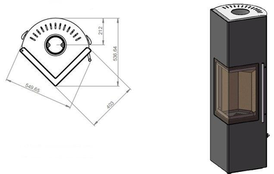 Печь EMBER Стеван 700 XL black