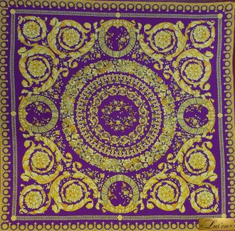 Платок каре из крепдешина версаче