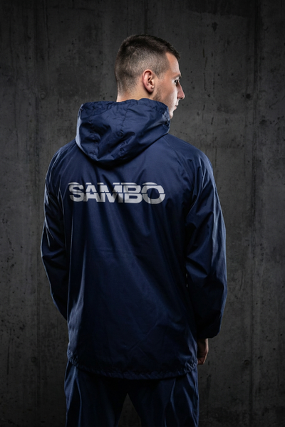 Ветрозащитный костюм самбо на молнии  BRAVEGARD ПОБЕДА темно-синий