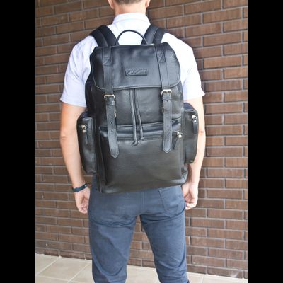 Кожаный рюкзак Voltaggio black (арт. 3091-01)