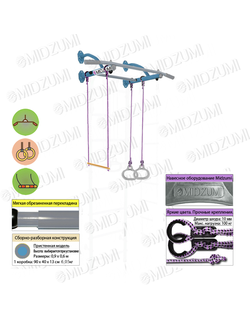 Турник настенный Midzumi Mun небесная лазурь