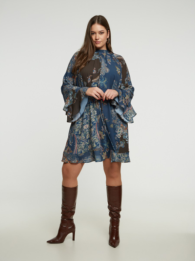 Платье нарядное с цветочном принтом