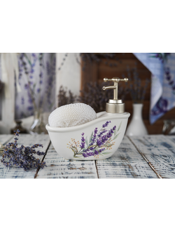 ДОЗАТОР ДЛЯ МОЮЩЕГО СРЕДСТВА "ДУША ПРОВАНСА 2" 300 МЛ + ГУБКА 15*7*15 СМ