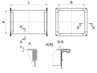Прямые участки воздуховода (прямоугольные)